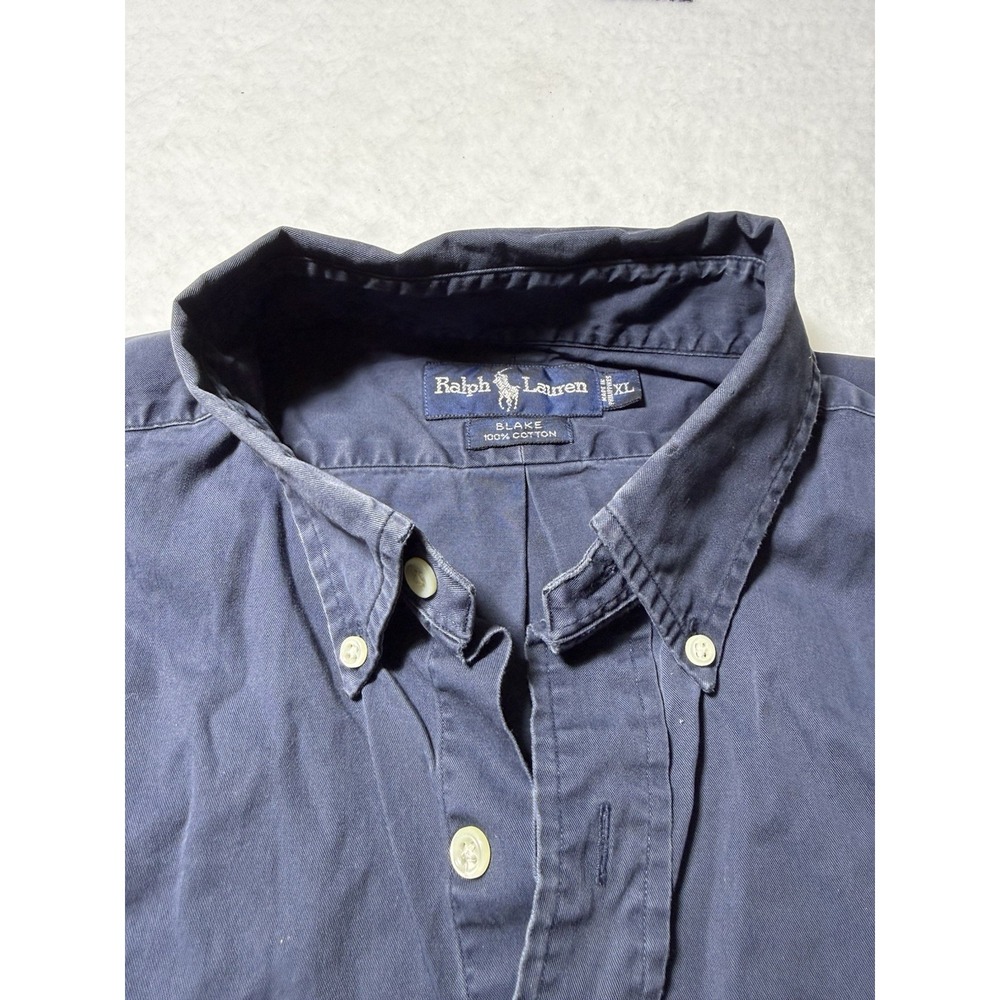 Polo Ralph Lauren Blake Shirt Mens XL Navy Button Front Long Sleeve Cotton - Picture 6 of 10